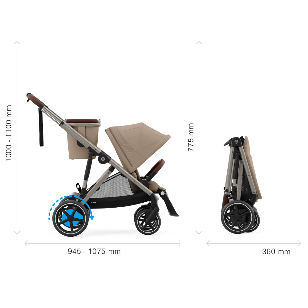 Carucior gemeni Cybex e-Gazelle S Almond Beige cu Scoici Auto Cloud G i-Size Plus [6]