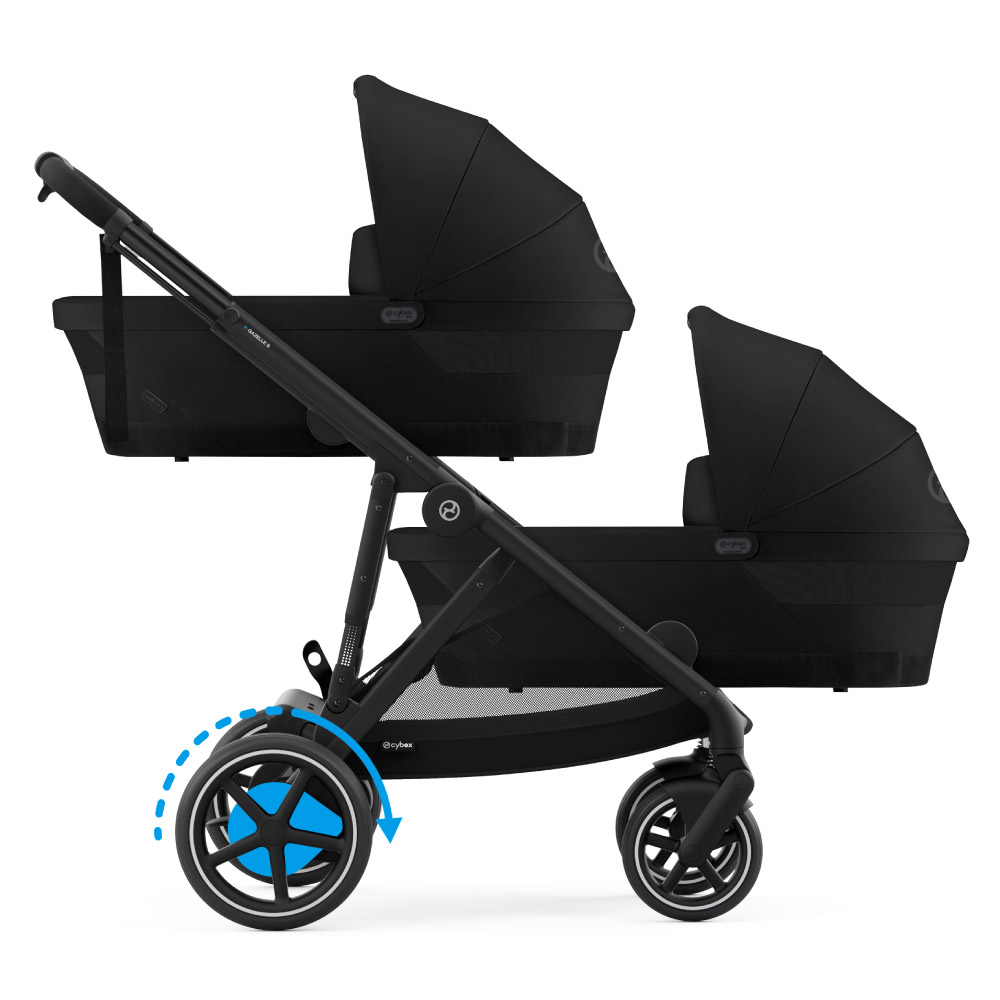 Carucior gemeni Cybex e-Gazelle S Moon Black cu Scoici Auto Cloud G i-Size Plus [2]