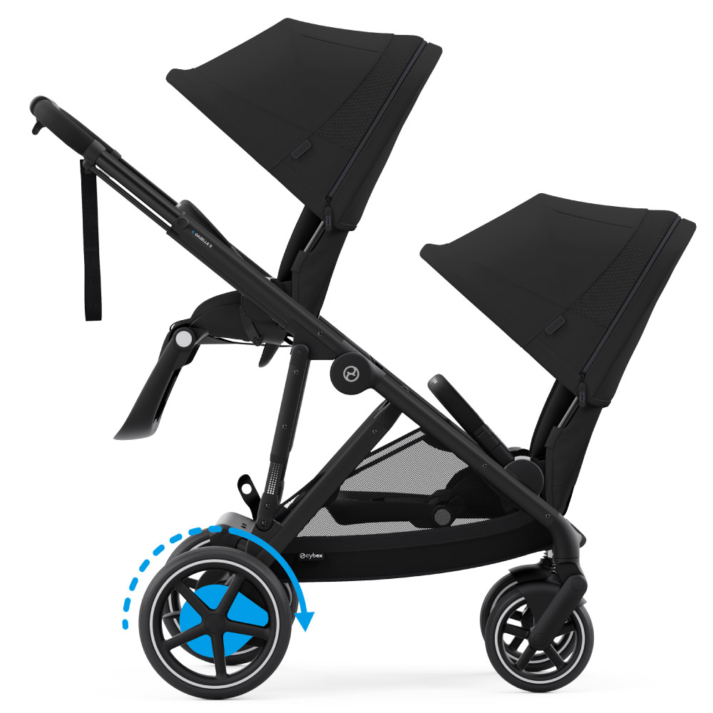 Carucior gemeni Cybex e-Gazelle S Moon Black cu Scoici Auto Cloud G i-Size Plus [3]