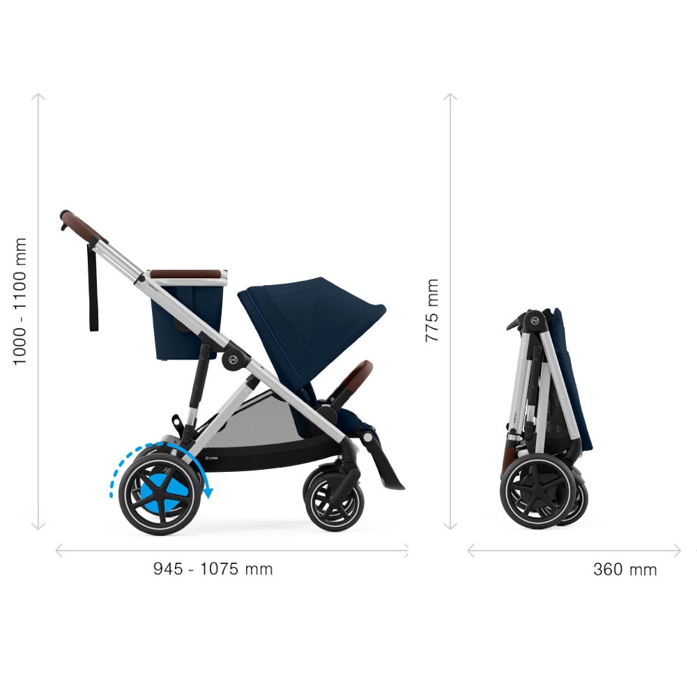 Carucior gemeni Cybex e-Gazelle S Ocean Blue cu Scoici Auto Cloud G i-Size Plus [6]