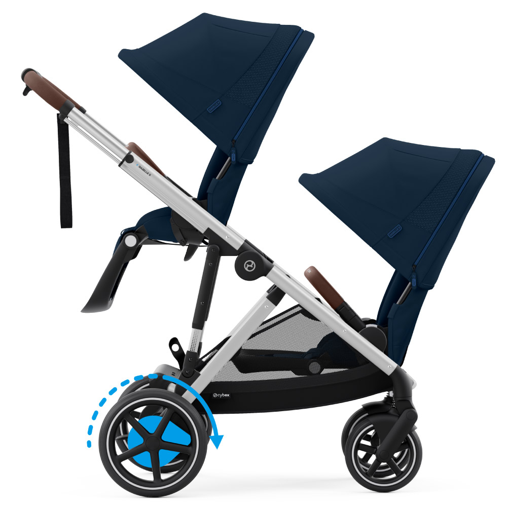 Carucior gemeni Cybex e-Gazelle S Ocean Blue cu Scoici Auto Cloud G i-Size Plus [3]