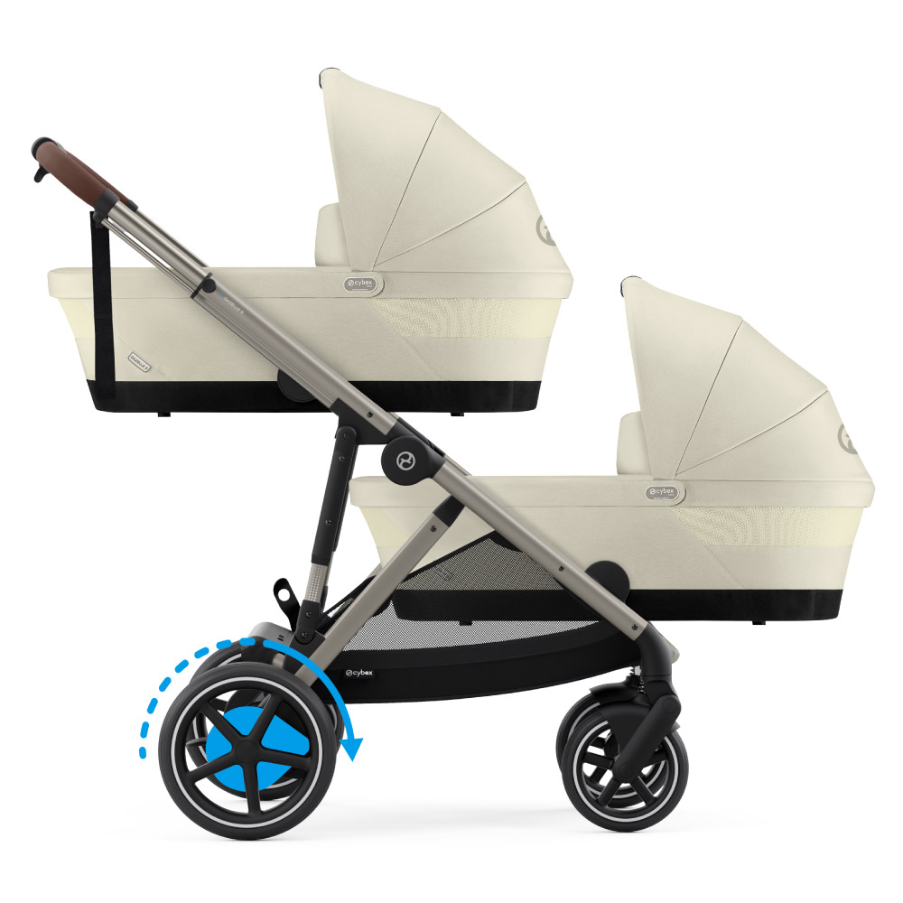 Carucior gemeni Cybex e-Gazelle S Seashell Beige cu Scoici Auto Cloud G i-Size Plus [2]