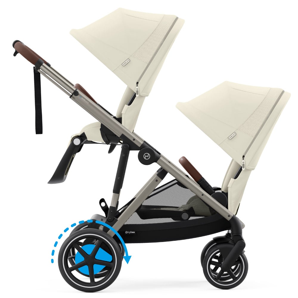 Carucior gemeni Cybex e-Gazelle S Seashell Beige cu Scoici Auto Cloud G i-Size Plus [3]