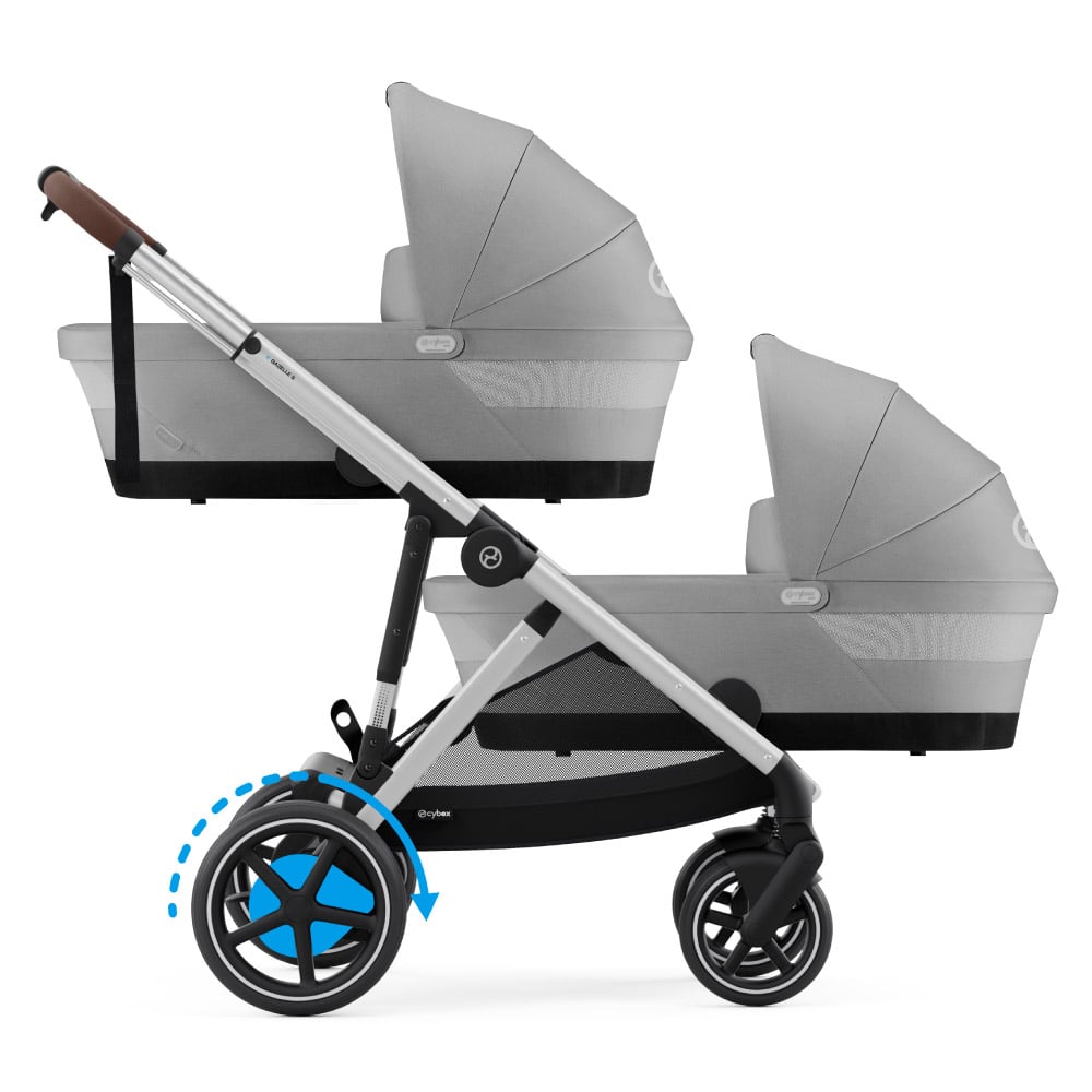 Carucior gemeni Cybex e-Gazelle S Stone Grey cu Scoici Auto Cloud G i-Size Plus [2]