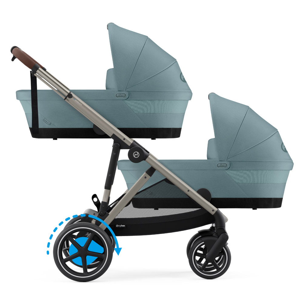 Carucior gemeni Cybex e-Gazelle S Stormy Blue cu Scoici Auto Cloud G i-Size Plus [2]