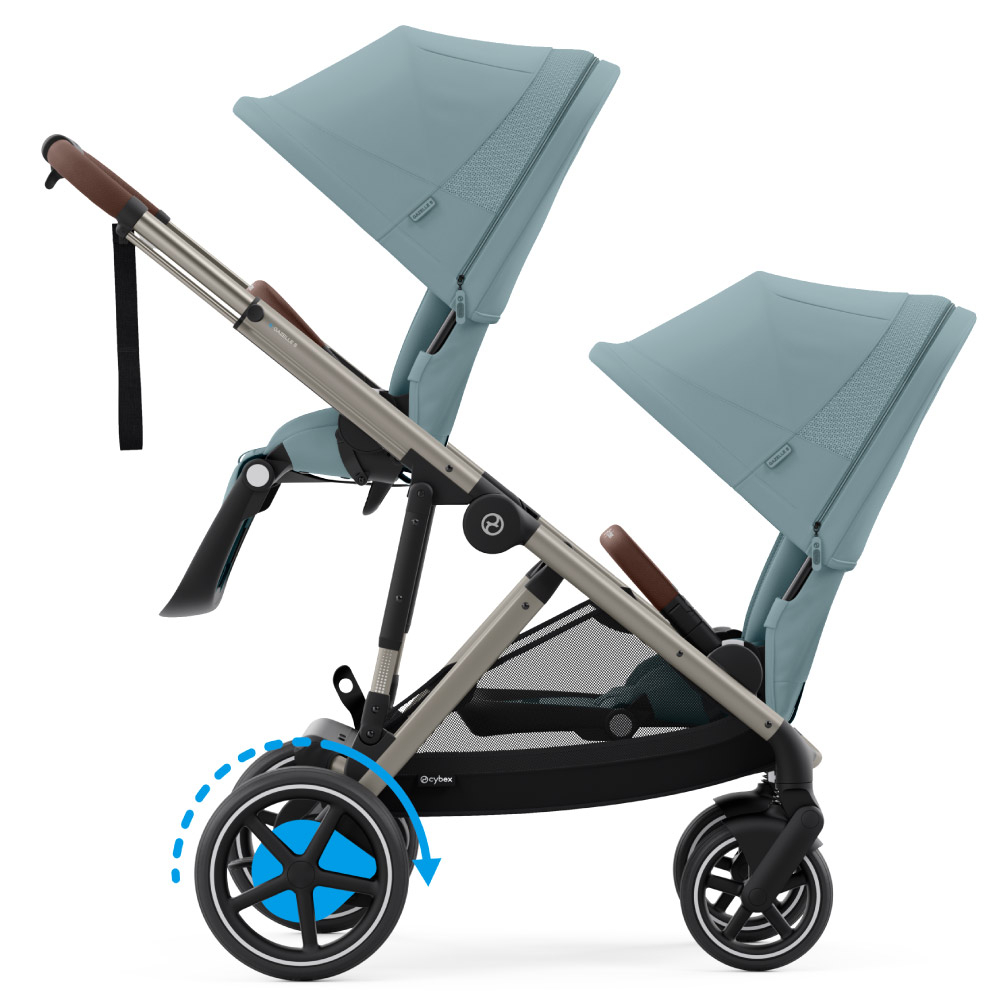 Carucior gemeni Cybex e-Gazelle S Stormy Blue cu Scoici Auto Cloud G i-Size Plus [3]