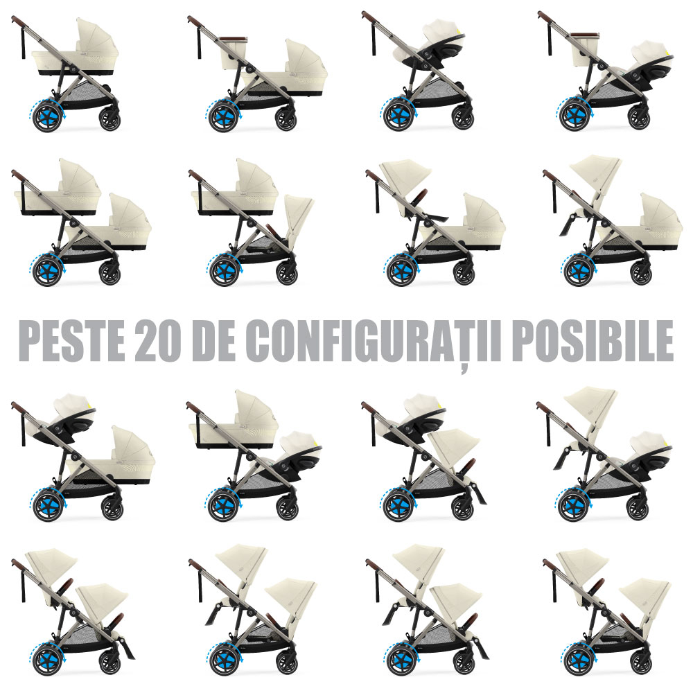 Carucior gemeni Cybex e-Gazelle S Seashell Beige [7]