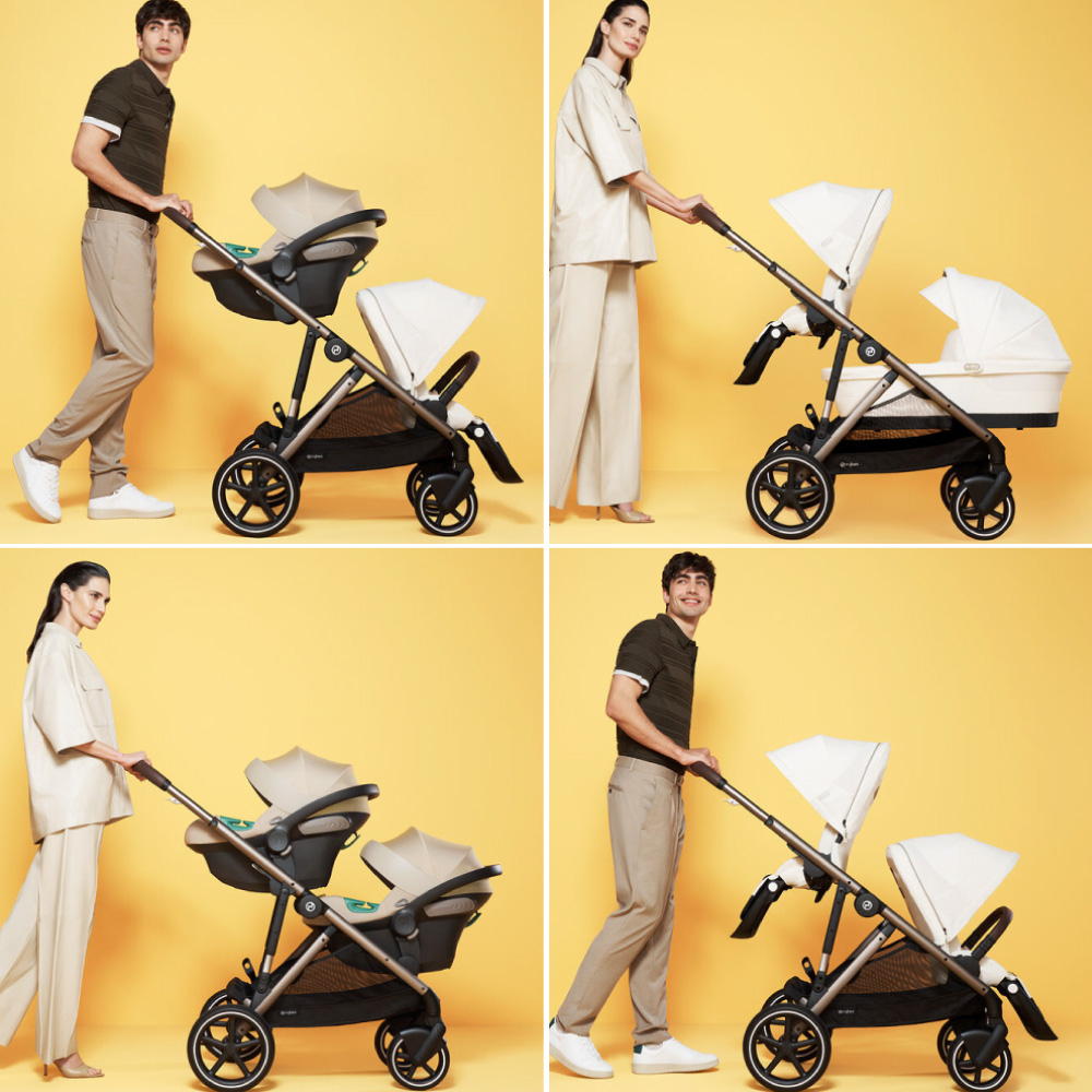 Carucior gemeni Cybex Gazelle S Silver/Stone Grey cu Scoici Auto Cloud G i-Size Plus [8]