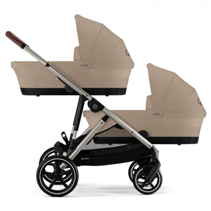 Carucior gemeni Cybex Gazelle S Taupe/Almond Beige cu Scoici Auto Cloud G i-Size Plus [2]