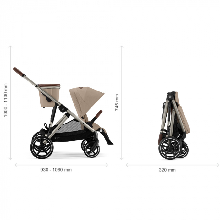 Carucior gemeni Cybex Gazelle S Taupe/Almond Beige cu Scoici Auto Cloud G i-Size Plus [6]