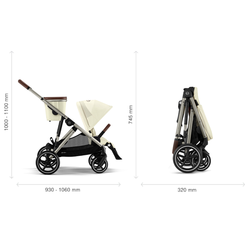 Carucior gemeni Cybex Gazelle S Taupe/Seashell Beige cu Scoici Auto Cloud G i-Size Plus [6]
