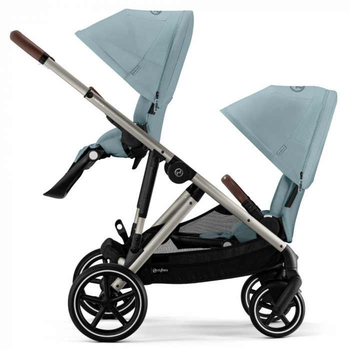 Carucior gemeni Cybex Gazelle S Taupe/Stormy Blue cu Scoici Auto Cloud G i-Size Plus [3]