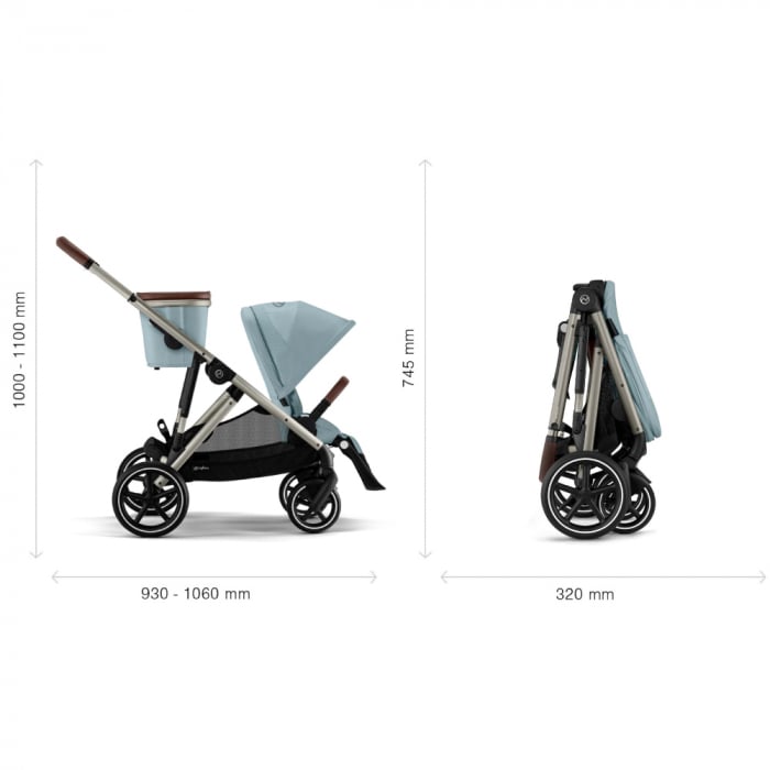 Carucior Gemeni Cybex Gazelle S Taupe/Sky Blue [6]