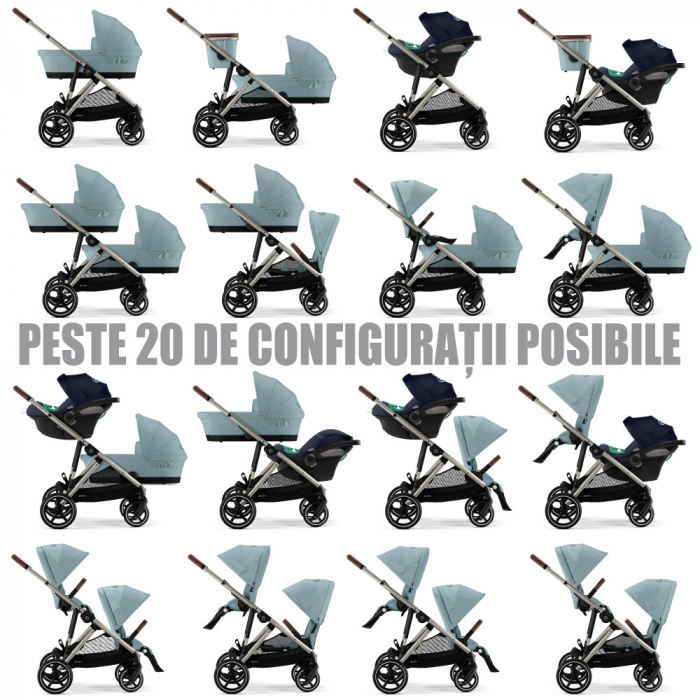 Carucior gemeni Cybex Gazelle S Taupe/Stormy Blue [7]
