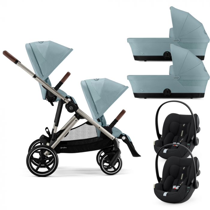 Carucior gemeni Cybex Gazelle S Taupe Sky Blue