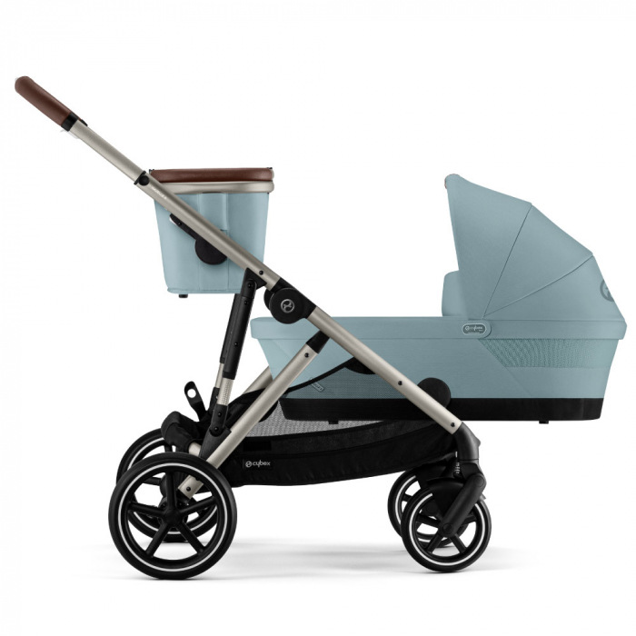Carucior gemeni Cybex Gazelle S Taupe/Stormy Blue cu Scoici Auto Cloud G i-Size Plus [4]