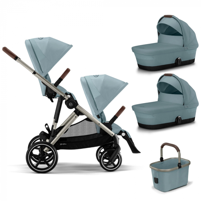 Carucior gemeni Cybex Gazelle S Taupe Sky Blue