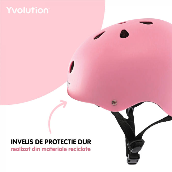 Casca protectie Yvolution 44-52 cm Pink [2]