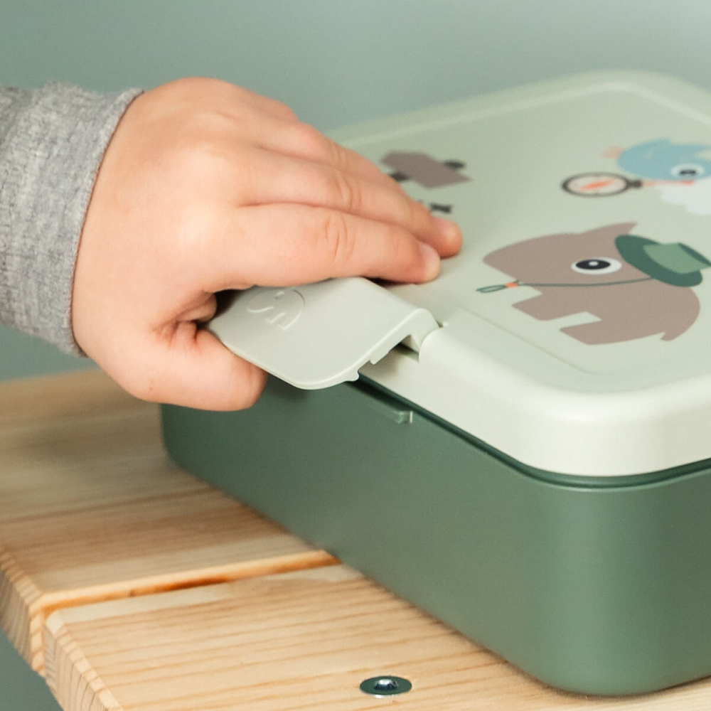Caserola pentru pranz Done by Deer cu divizor Tiny Trails Green [5]