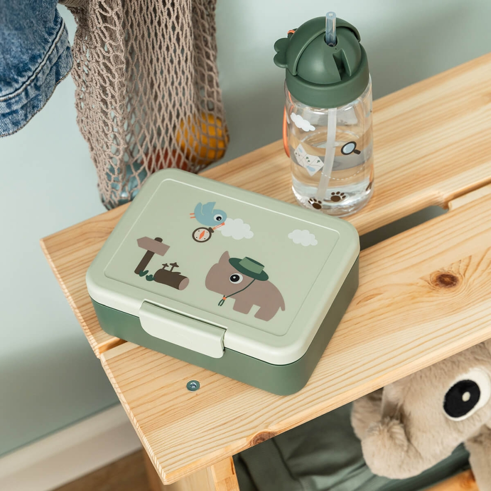 Caserola pentru pranz Done by Deer cu divizor Tiny Trails Green [4]