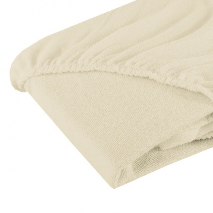 Cearsaf Fiki Miki cu elastic din frotir Bumbac bej 120/60 cm [2]