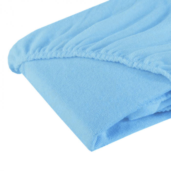 Cearsaf Fiki Miki cu elastic frotir Bumbac bleu 120/60 cm [2]