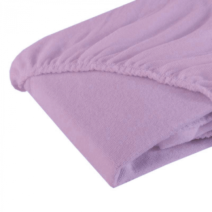 Cearsaf Fiki Miki cu elastic frotir Bumbac mov 120/60 cm [2]