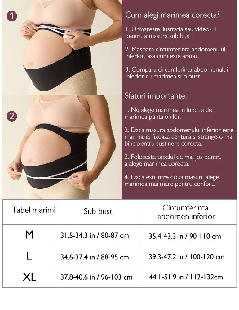Centura gravide Momcozy pentru sustinerea greutatii abdominale Black XL [5]
