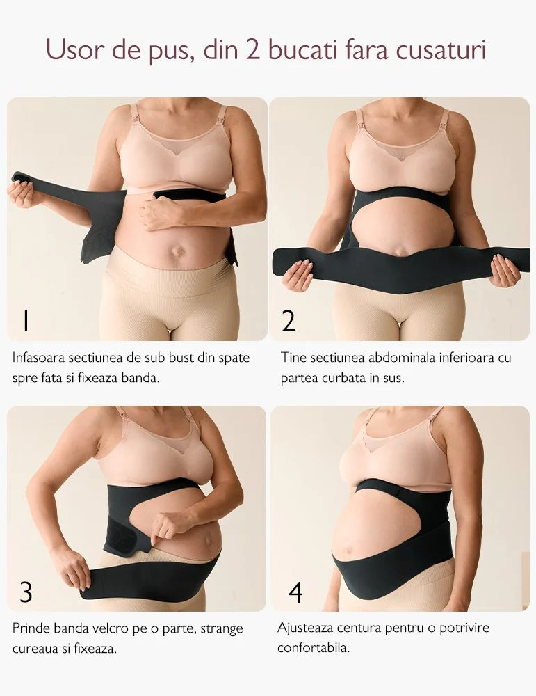 Centura gravide Momcozy pentru sustinerea greutatii abdominale Black XL [8]