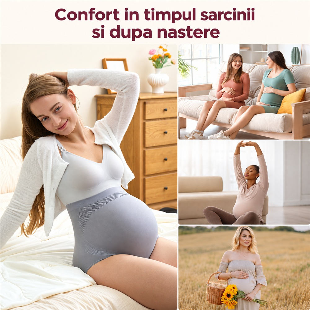 Chiloti maternitate talie inalta Momcozy set 3 bucati L [6]