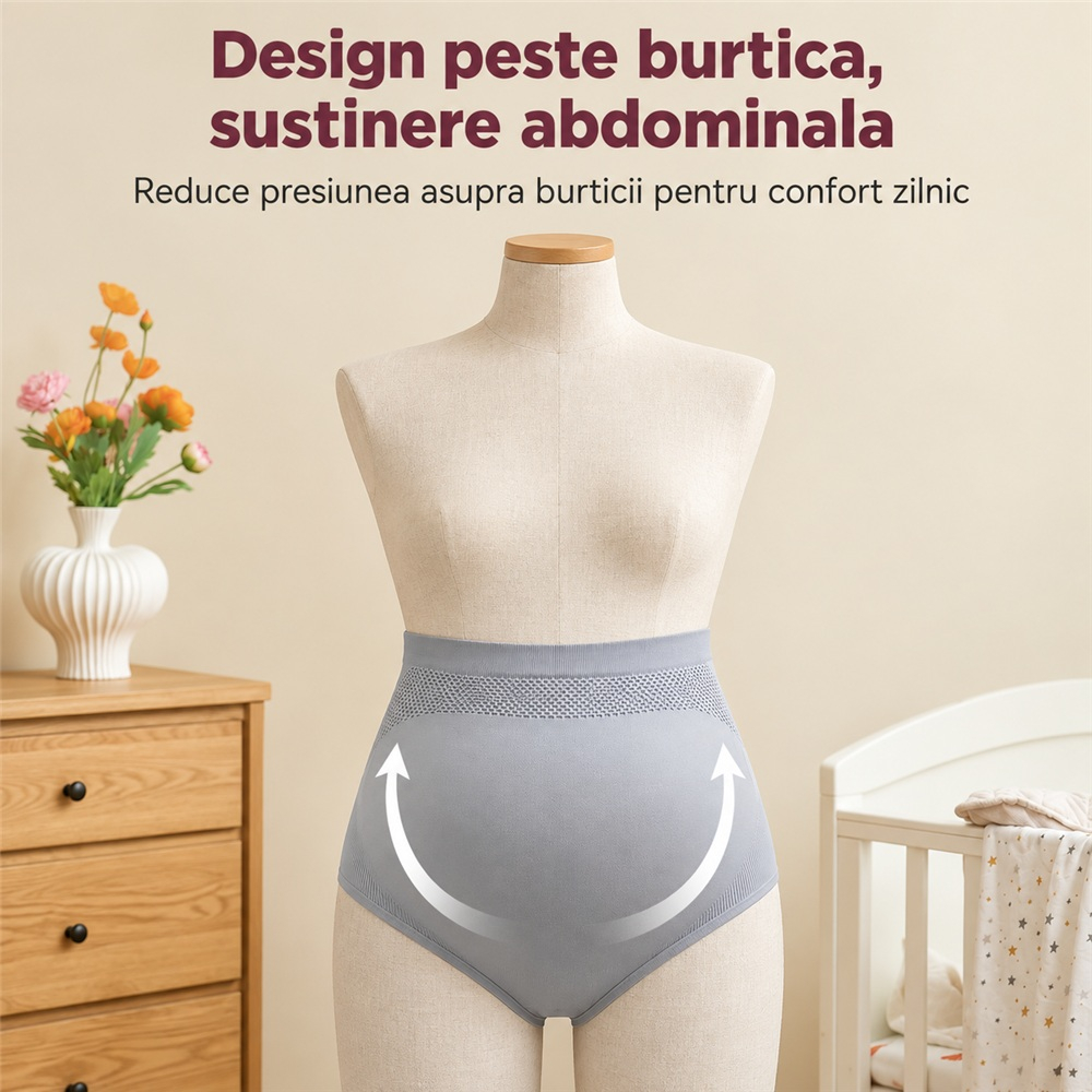 Chiloti maternitate talie inalta Momcozy set 3 bucati L [4]
