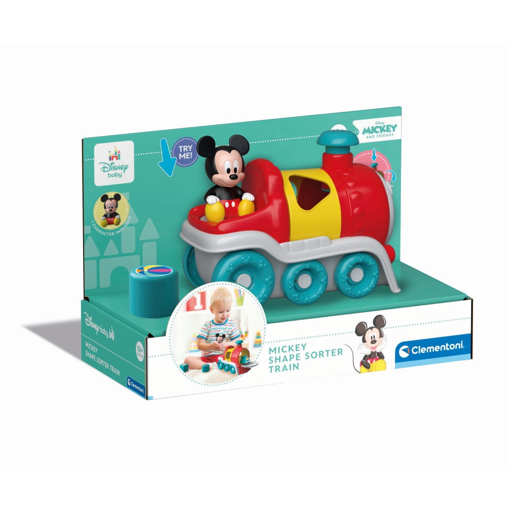 Tren de joaca cu forme si Mickey Mouse