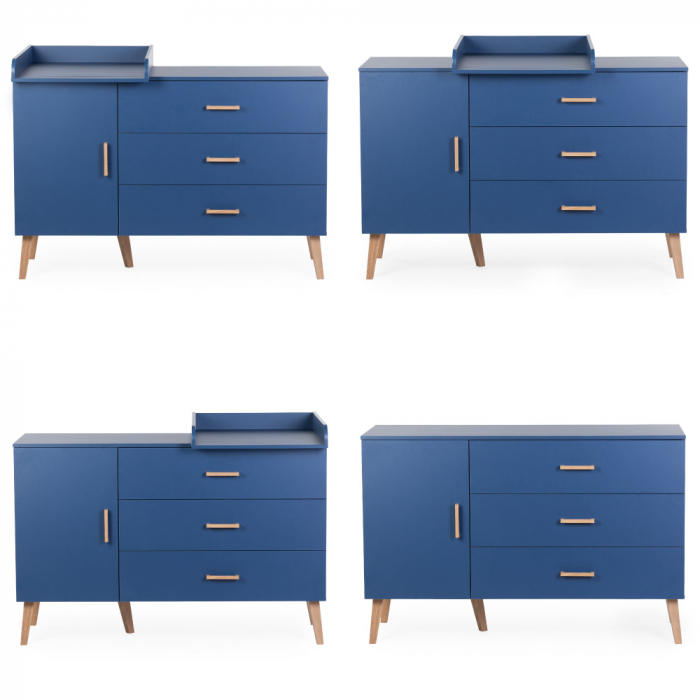 Comoda Childhome Bold Blue 137x77x98 cm cu masa de infasat [2]
