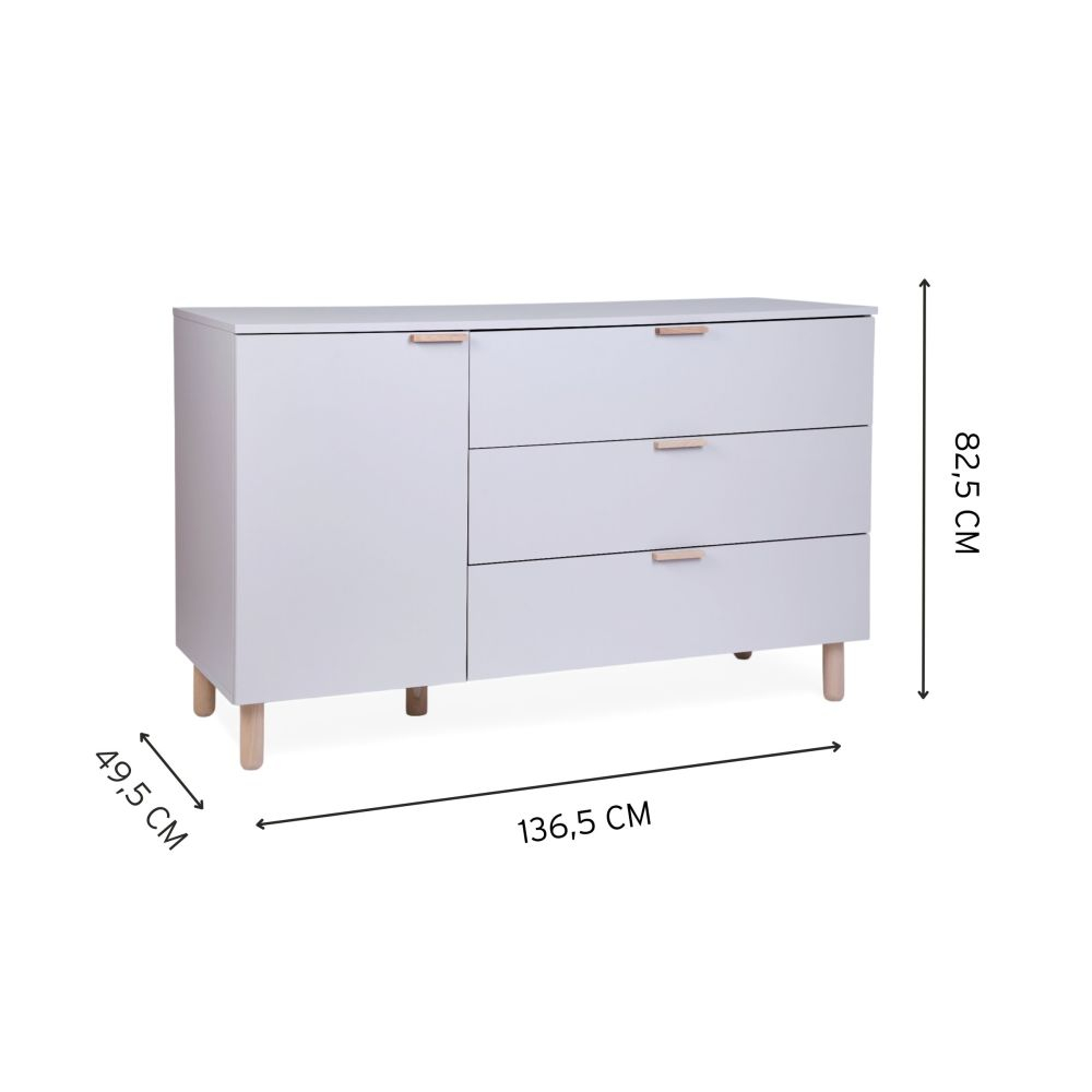 Comoda Childhome Clay 137x77x98 cm cu masa de infasat [9]