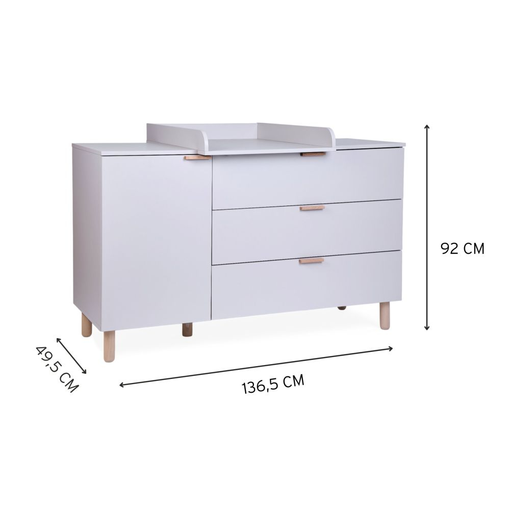 Comoda Childhome Clay 137x77x98 cm cu masa de infasat [8]