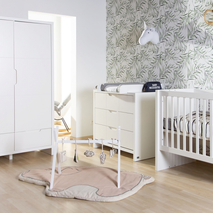 Comoda Childhome Quadro White 100x55x89 cm cu masa de infasat, MDF Alb [2]