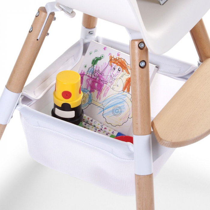 Cos accesorii pentru scaun de masa Childhome Evolu, Alb [2]