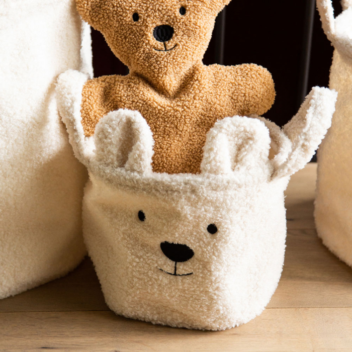 Cos depozitare Childhome 25x20x20 cm, Teddy Alb [3]