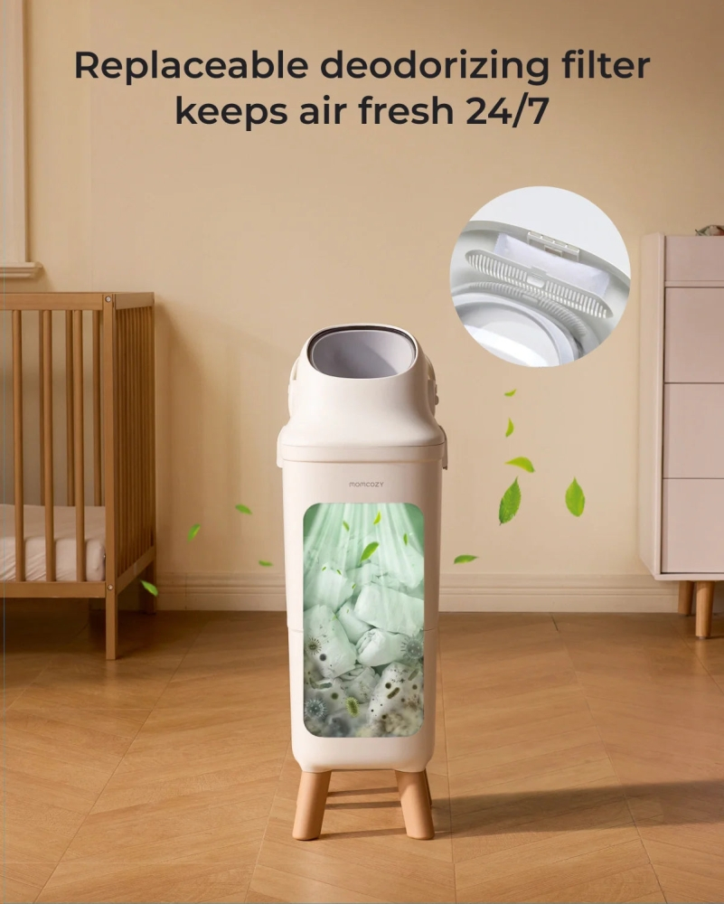 Cos scutece Momcozy cu sistem triple-seal anti-miros 22L [6]