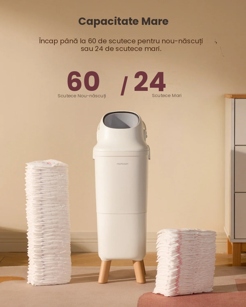 Cos scutece Momcozy cu sistem triple-seal anti-miros 22L [10]
