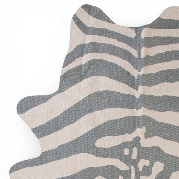 Covor Bumbac Childhome 145x160 cm, Zebra Gri-Resigilat [2]