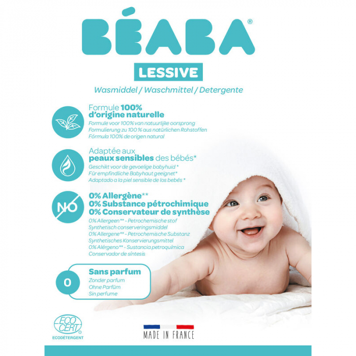 Detergent de rufe lichid Beaba fara parfum, 1 L/16 spalari, Certificat Ecocert [2]