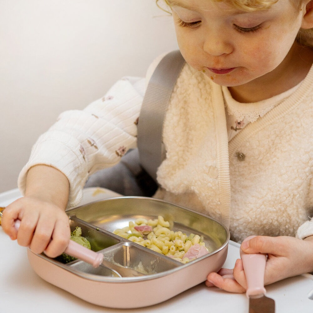 Farfurie compartimentata din inox Beaba compatibila microunde Cotton Candy [3]