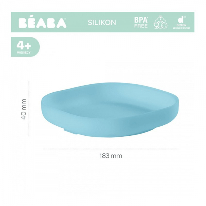 Farfurie silicon cu ventuza Beaba Light Blue [2]
