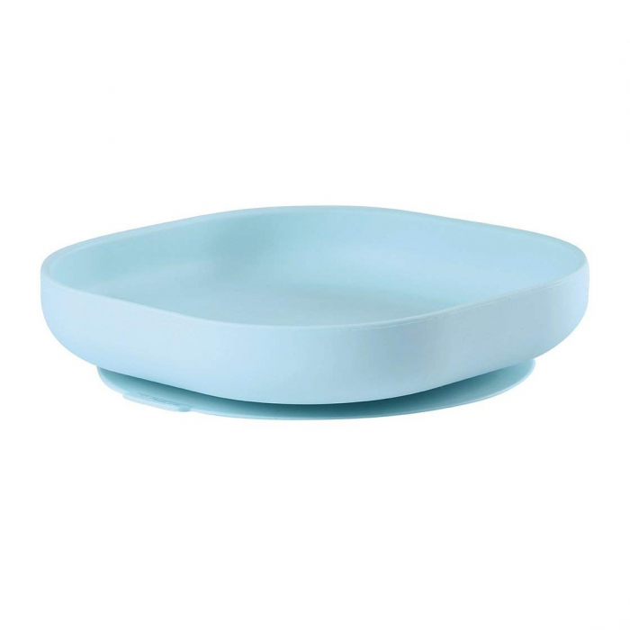 Farfurie silicon cu ventuza Beaba Light Blue - Resigilat