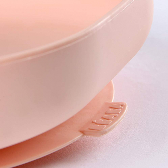 Farfurie silicon cu ventuza Beaba Light Pink [4]
