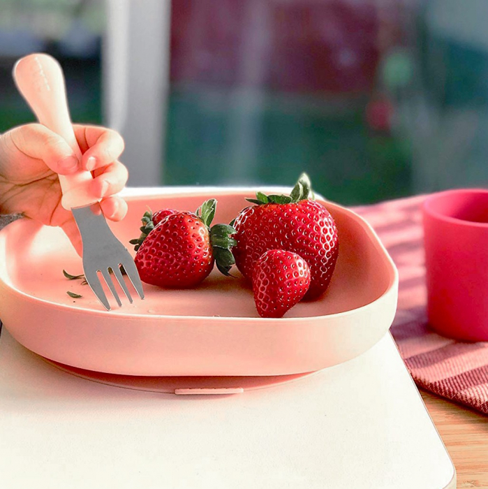Farfurie silicon cu ventuza Beaba Light Pink [5]