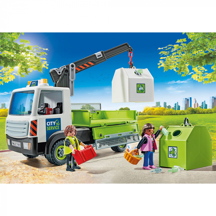 Figurine Camion de Reciclare Sticla cu Container Playmobil [4]