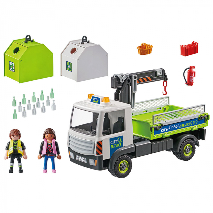 Figurine Camion de Reciclare Sticla cu Container Playmobil [2]