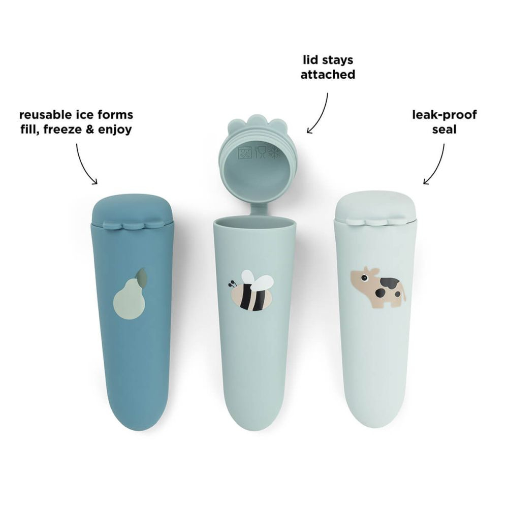 Forme pentru inghetata Done by Deer silicon set 3 buc Dotti Blue [2]
